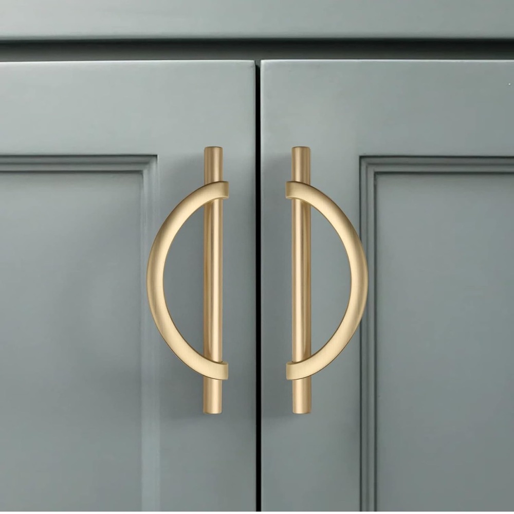 6 Pack Brushed Gold Cabinet Handles 5 inch (128MM) kitchen draw pulls knobs